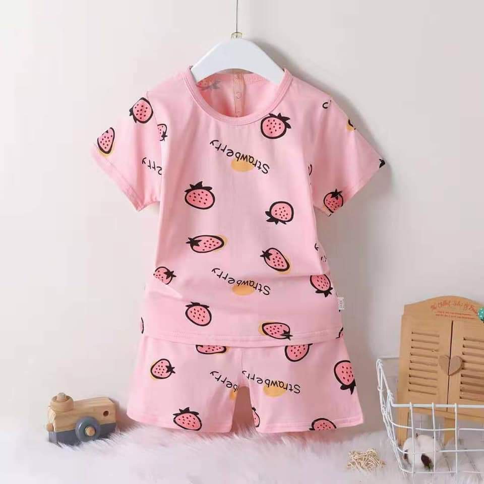 Bộ xuất Hàn cotton lạnh cho bé trai và bé gái