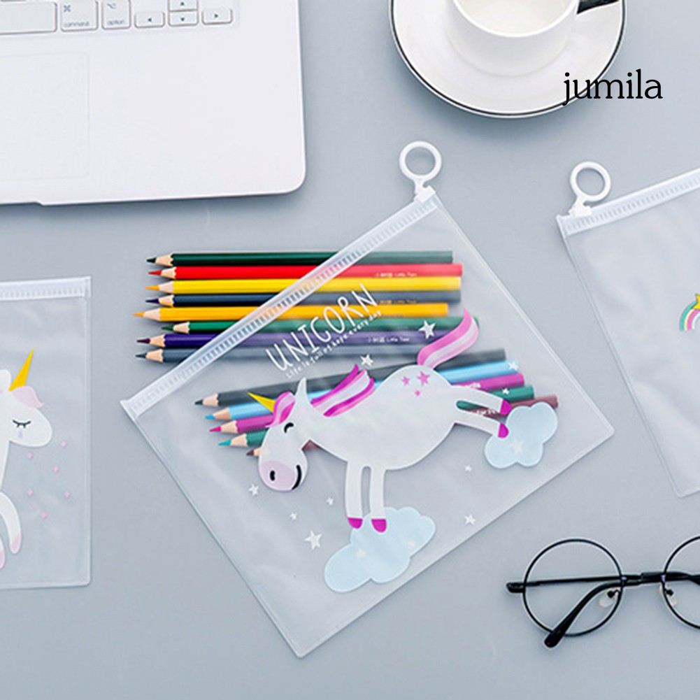 Túi Đựng Bút Trong Suốt In Hình Dễ Thương