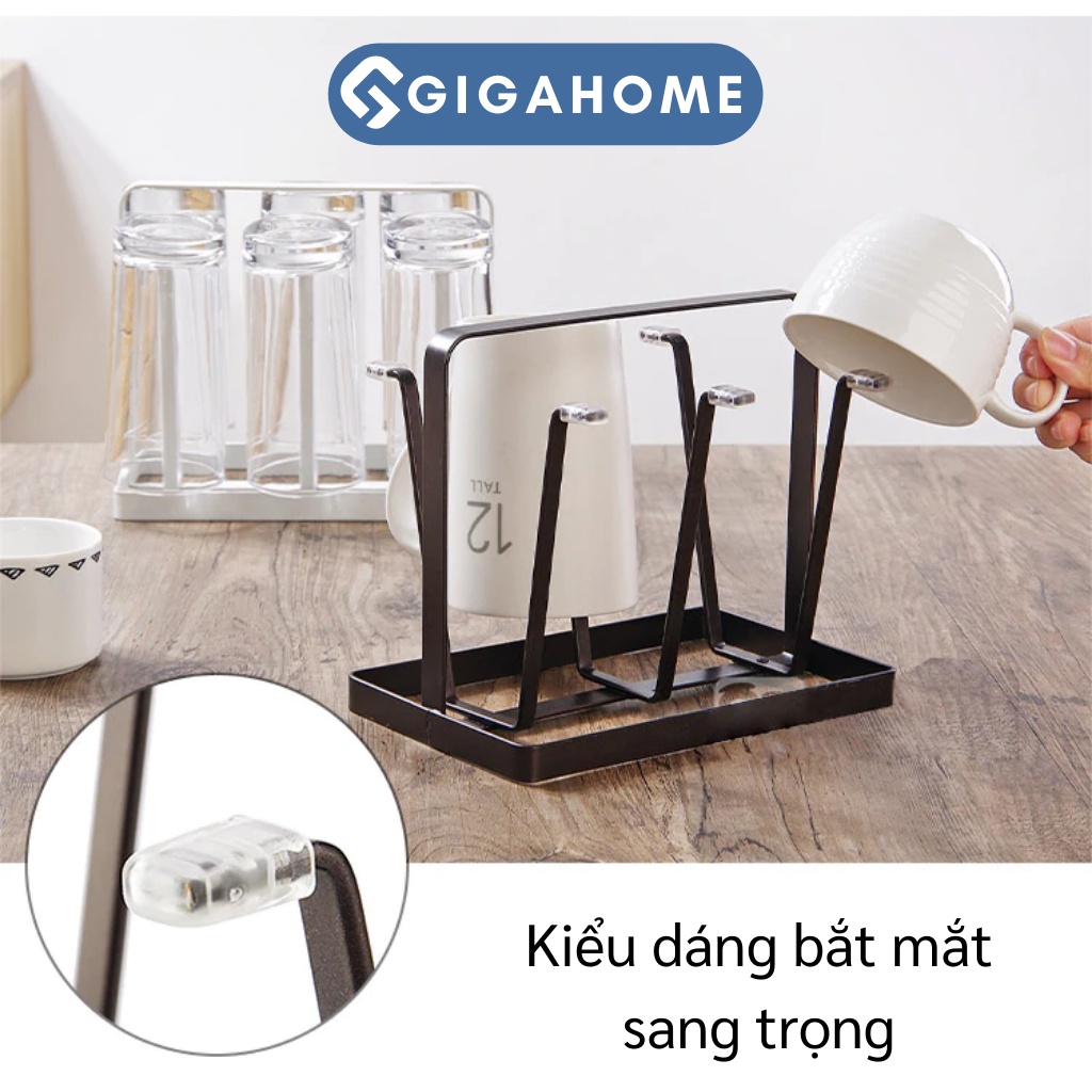 Khay Úp Ly GIGAHOME 6 Nhánh Sơn Tĩnh Điện, Không Gỉ 9403