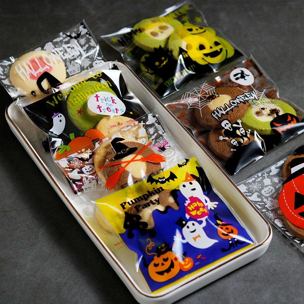 CHOOKEY Set 100 Túi Nhựa Đựng Kẹo Tự Dính Họa Tiết Dễ Thương Trang Trí Tiệc Cưới