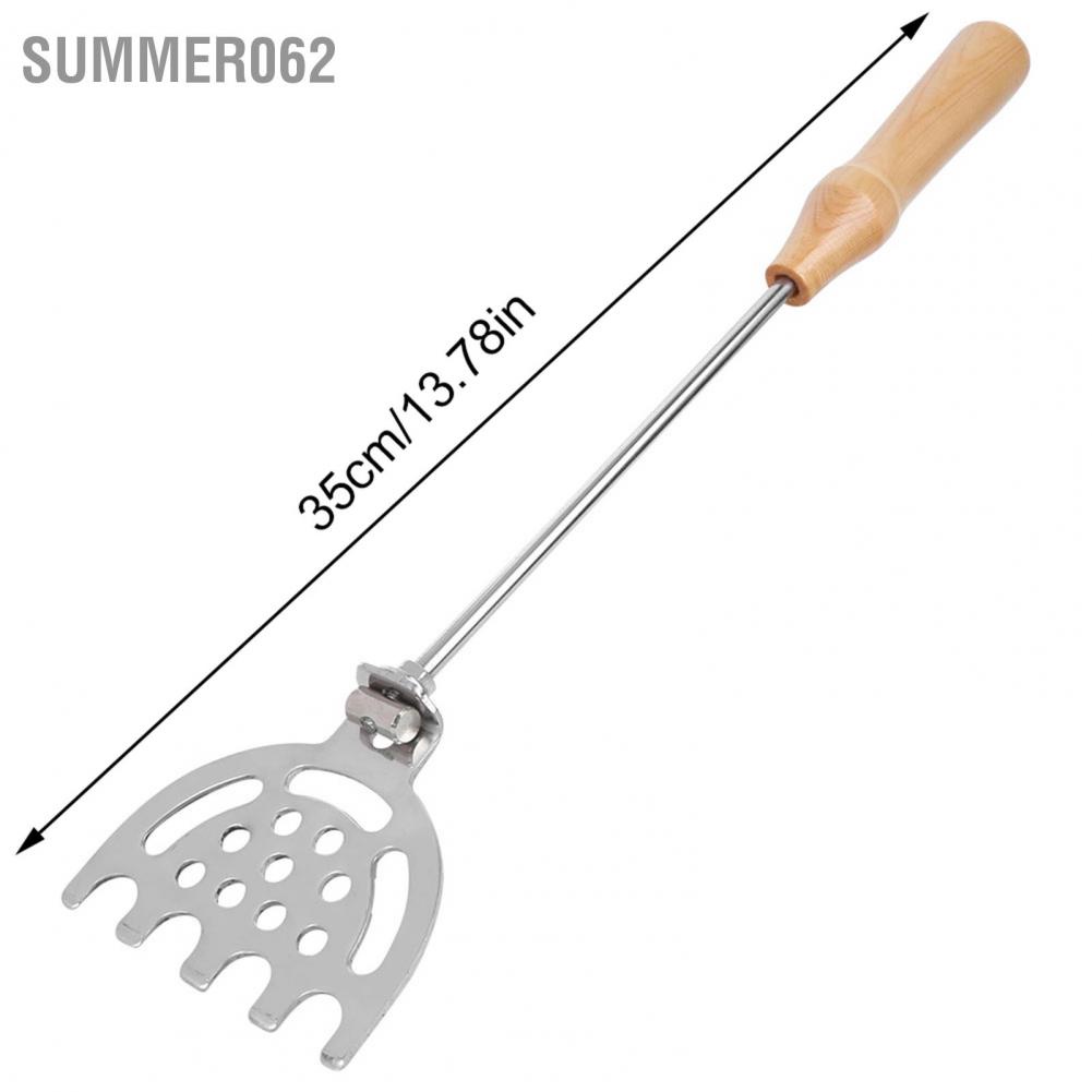 Summer062 Stainless Steel Mini Wooden Handle Mix Shrimp Bait Shovel Fishing Tackle for Fisherman