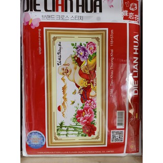 Tranh thêu phật di lạc 118x57cm chưa thêu z588