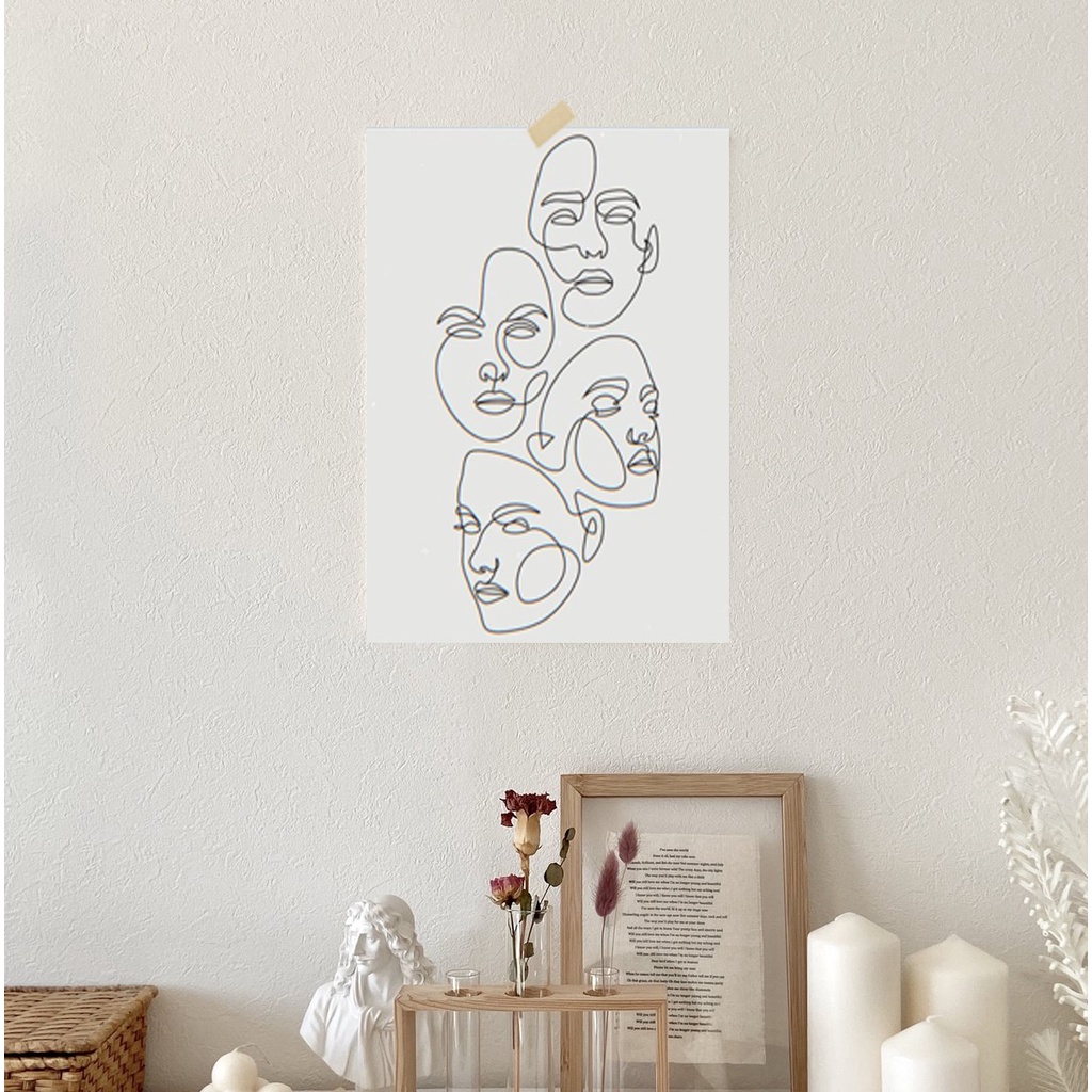 Tranh vải nhiều kích thước canvas trang trí phòng ngủ minimalist style