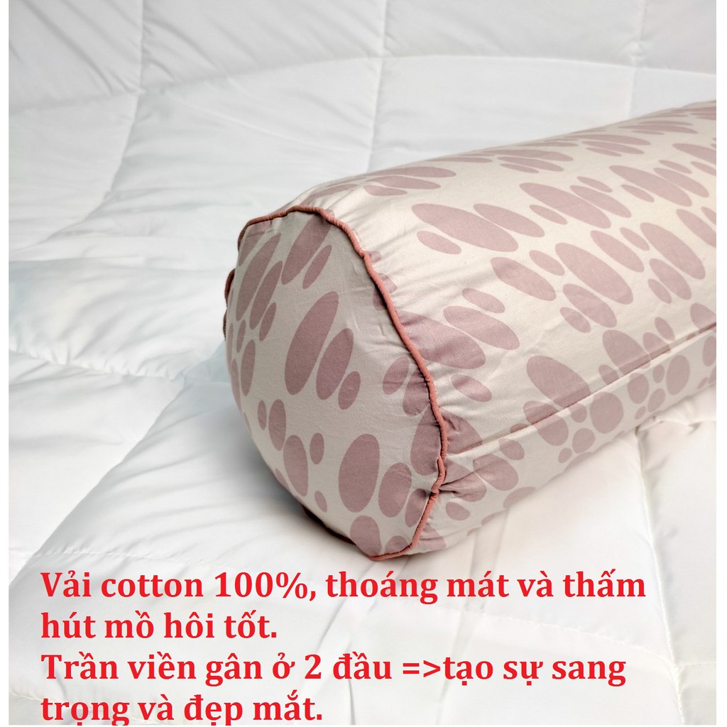 Vỏ gối áo gối ôm cotton 35x100cm chính hãng laube Nhật Bản mã 6265