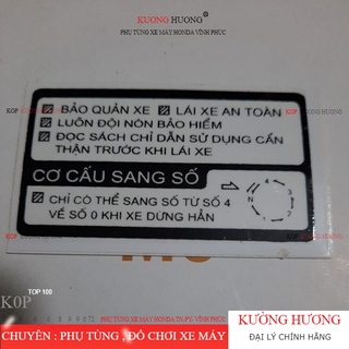 Tem thông số dream việt - Tem cơ cấu sang số