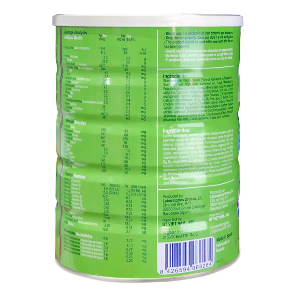 [CHÍNH HÃNG] Sữa Bột Blemil Plus 3 - Hộp 800g