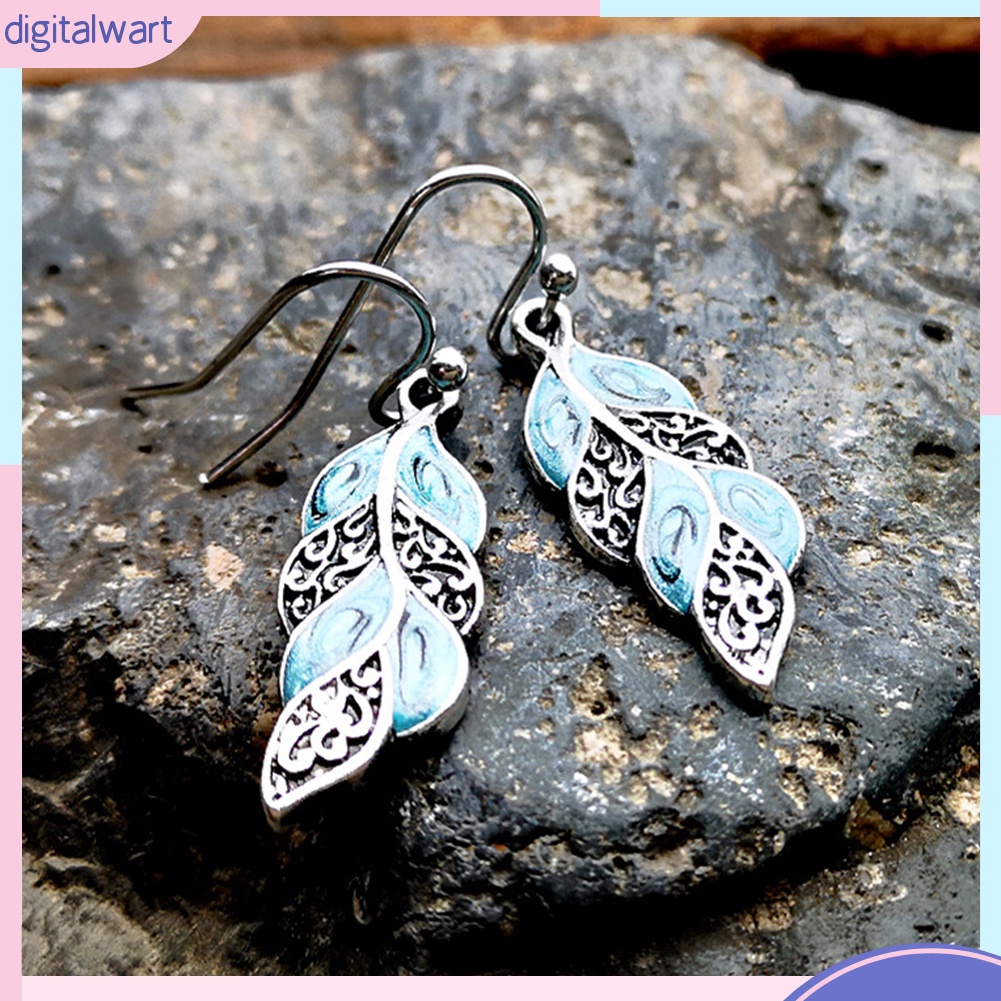 Hoa tai dạng móc thiết kế hình lông công đính đá quý giả sang trọng cho nữ