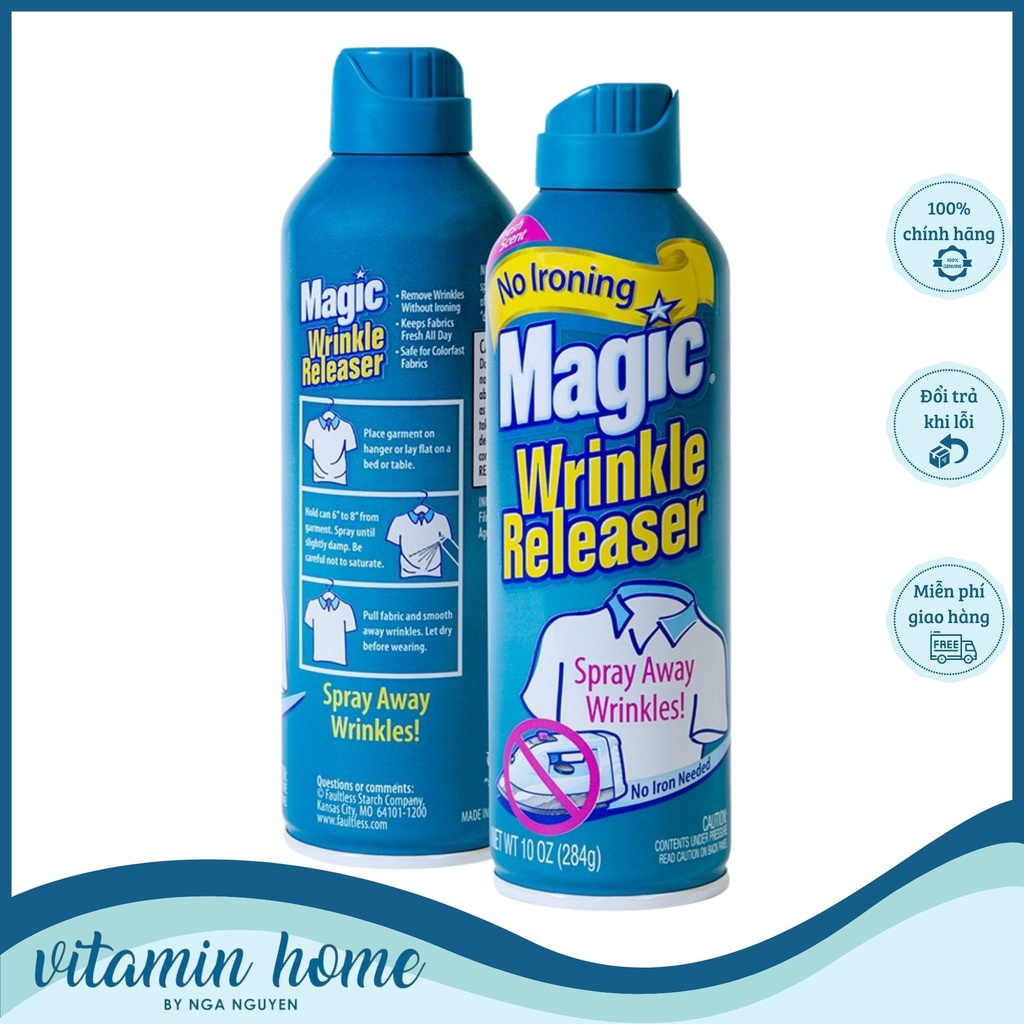 Nước xịt phẳng quần áo Magic Wrinkle Releaser của Mỹ