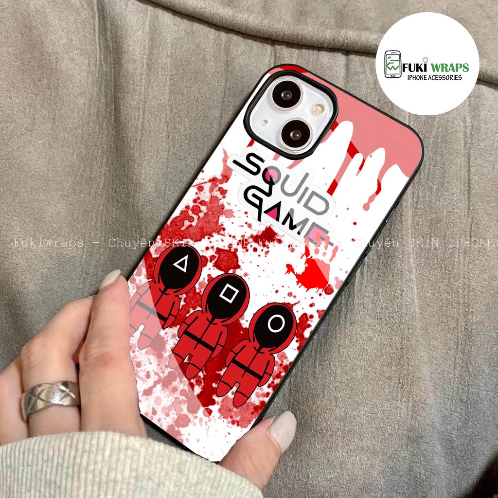 Ốp Lưng Kính Cường Lực / Case Squid Game Chống Vỡ Dành Cho 13ProMax 12ProMax 11ProMax X XSMAX Fukishop