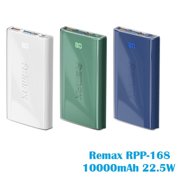 CHÍNH HÃNG Pin sạc dự phòng mini Remax RPP-168 10000mAh sạc nhanh QC3.0 max 22.5W, Type-C PD 18W