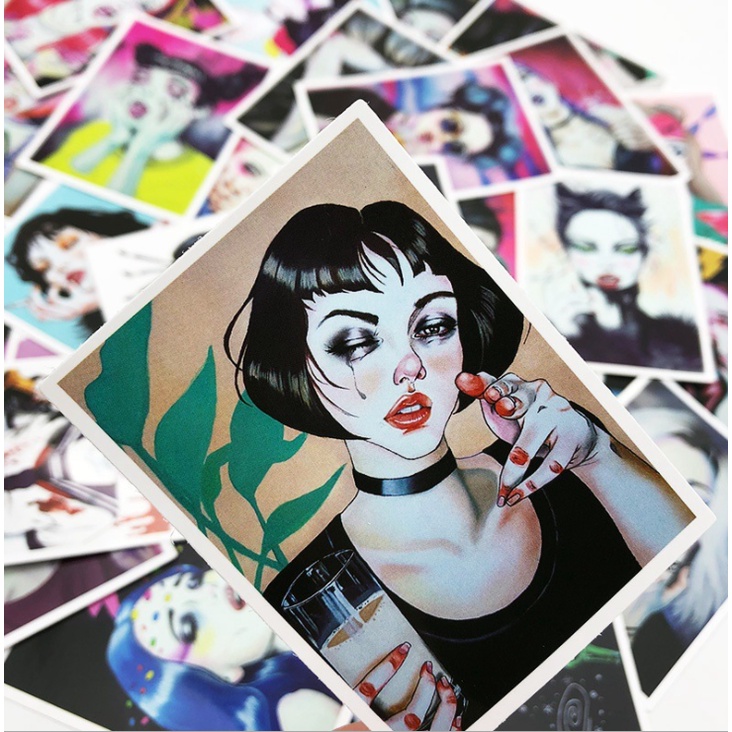 Sticker SEXY GIRL PHỐ TÀU nhựa PVC không thấm nước, dán nón bảo hiểm, laptop, điện thoại, Vali, xe