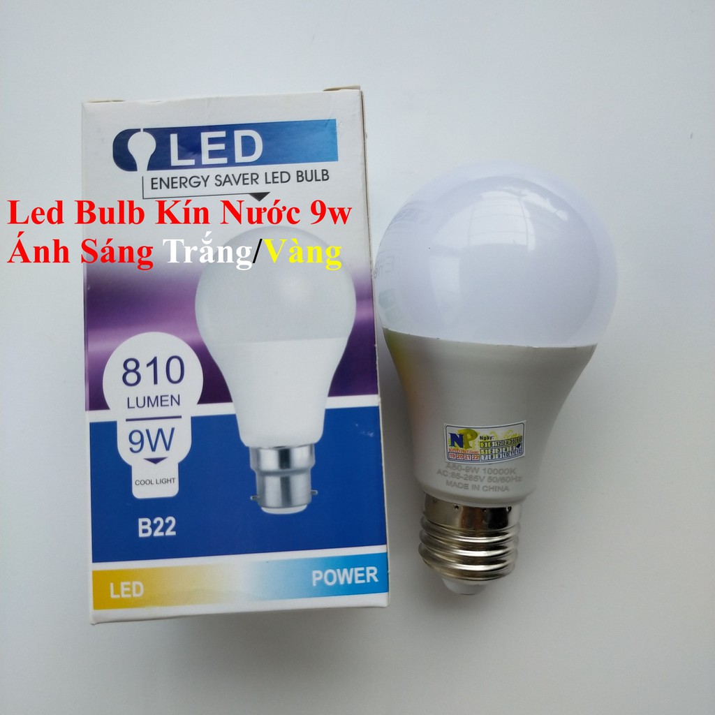 Bóng Đèn Led Bulb Kín Nước 9w Ánh Sáng Trắng/Vàng | BigBuy360 - bigbuy360.vn