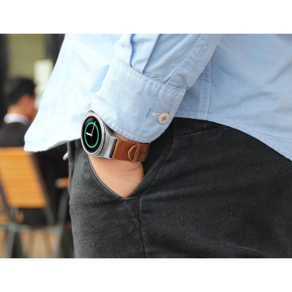 Bộ dây đeo bằng da thật có khóa cho đồng hồ Samsung Gear S2 R720/R730