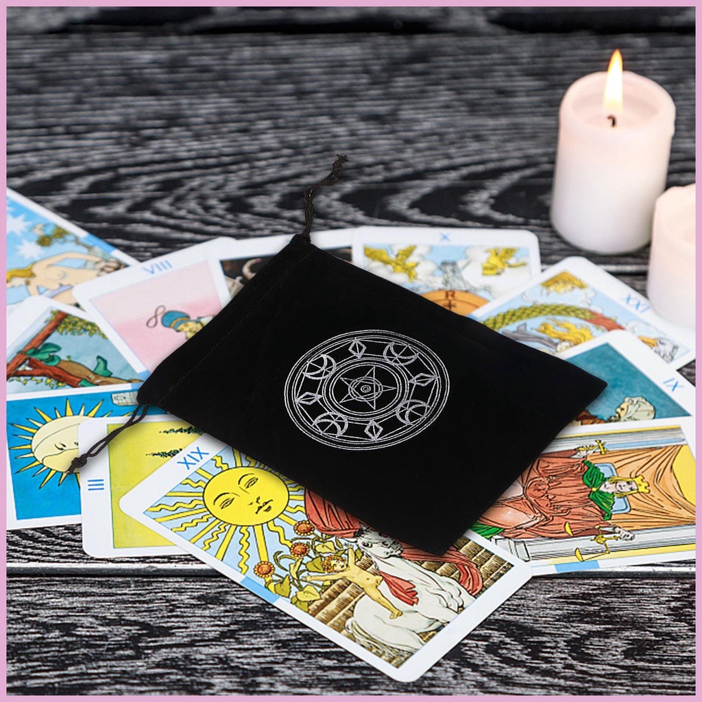 Túi Đựng Thẻ Bài Tarot Bằng Vải Nỉ Có Dây Rút Tiện Lợi