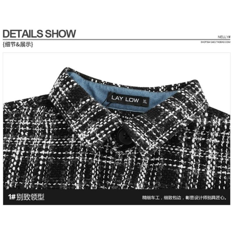 Áo sơ mi 3250 caro form rộng nelly heybig dài tay dành cho nam và nữ 79