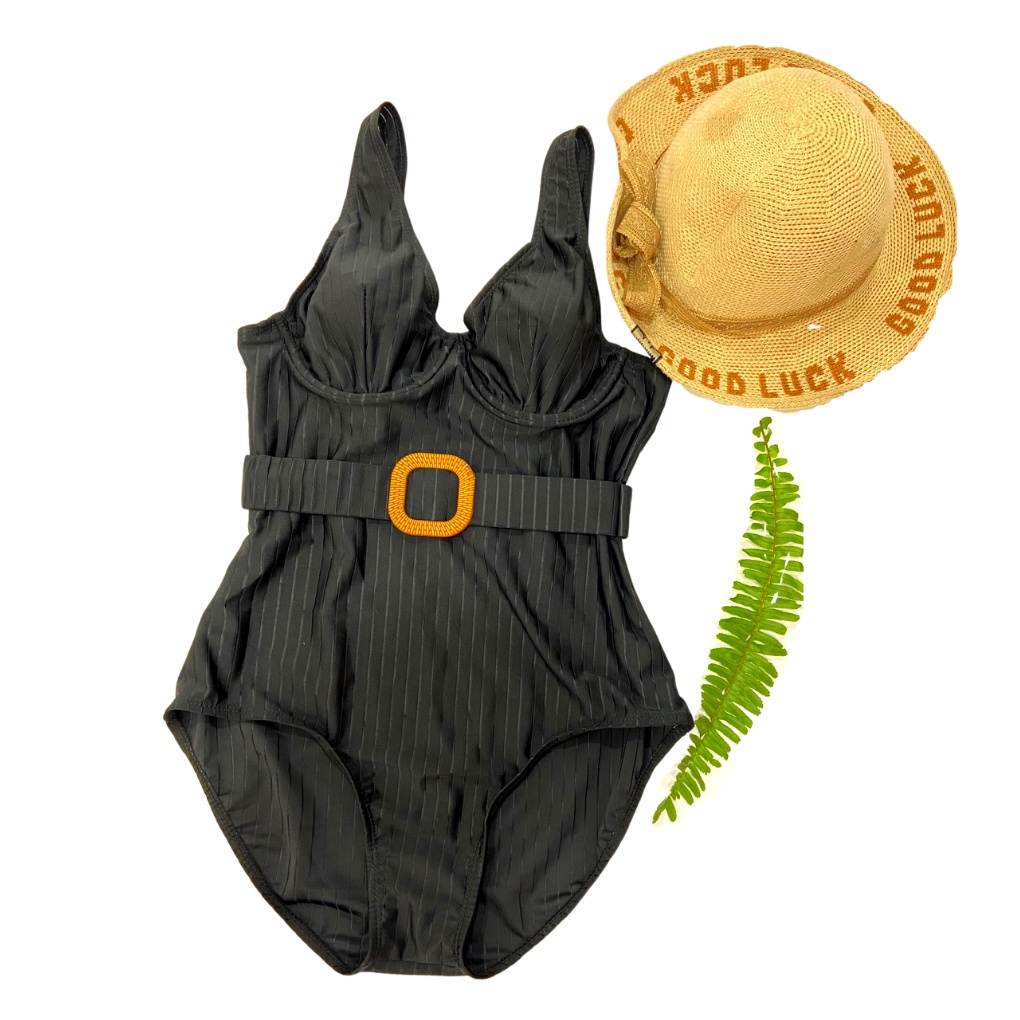 Bikini, Đồ Bơi Đi Biển Một Mảnh Thân Liền Khoen Gỗ Vuông Secxy ODERI LT-022