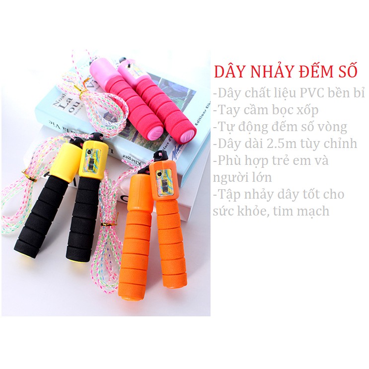 Dây tập nhảy tự động đếm, dây PVC bền bỉ, độ dài tùy chỉnh phù hợp cho trẻ em và người lớn