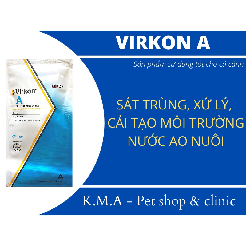 VIRKON A (100G) HSD T8/2023 - SÁT TRÙNG NƯỚC AO NUÔI CÁ KOI, CÁ CẢNH, LƯƠN, ẾCH, TÔM...