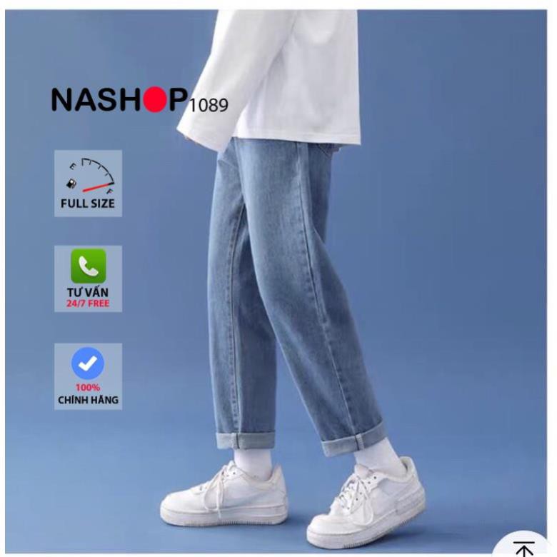 Quần jean bò baggy nam nữ ống suông rộng Unisex hàng Quảng Châu phong cách Hàn Quốc sành điệu style năm 2021 nashop 1089 | BigBuy360 - bigbuy360.vn