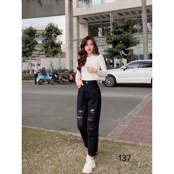 🔥Baggy Jeans Lưng Cao Rách Nhiều | BigBuy360 - bigbuy360.vn