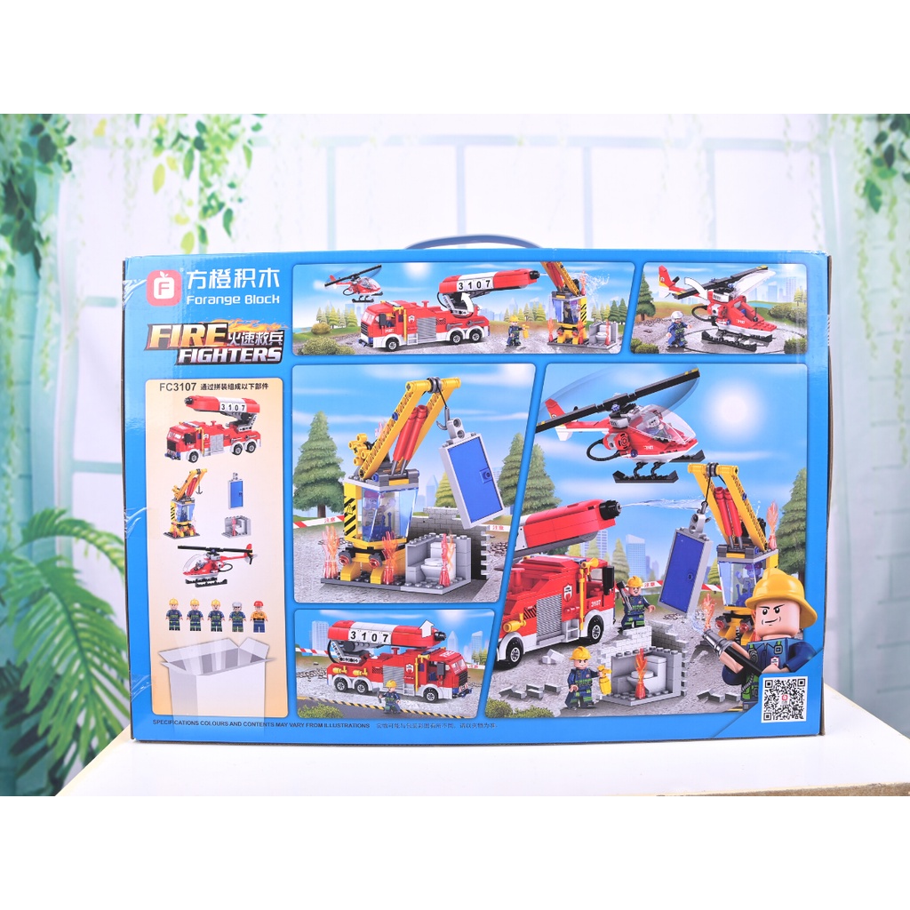 LeGo Cứu Hỏa FC 3107- 640 Chi Tiết. Lắp Ráp Xếp Hình – Xe Cứu Hỏa.monmen.officialstore