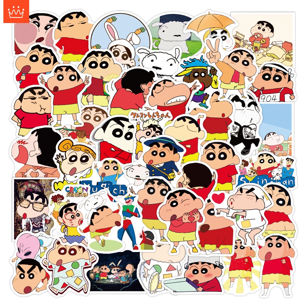 J· Bộ Hình Dán Chống Thấm Crayon Shin-chan, 50 tờ/bộ