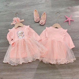 Váy ELSA hồng ren cho bé gái - Váy bé gái, màu hồng siêu xinh luôn