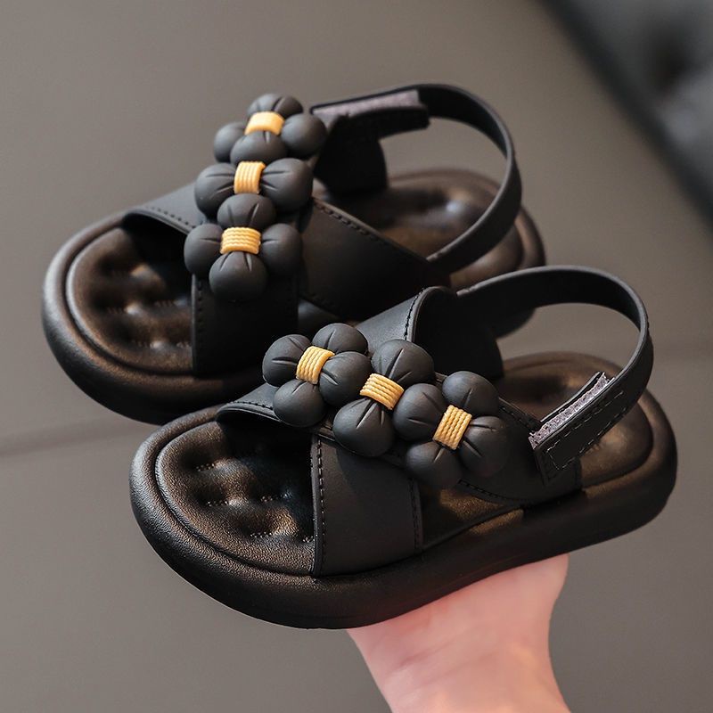 Sandal 3 bông quai dán siêu mềm,đế siêu nhẹ cho bé gái