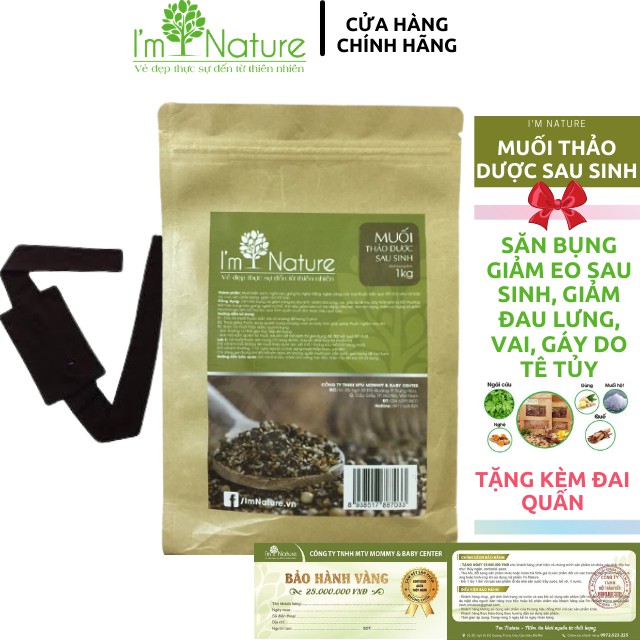 Muối Thảo Dược⚡CHÍNH HÃNG⚡ Muối thảo dược sau sinh I'm Nature làm săn giảm mỡ bụng cho mẹ sau sinh, giảm đau lưng, vai