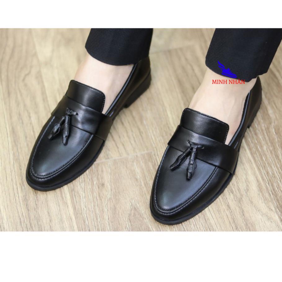 Giày Chuông Nam Da Bò Công sở lười nam Penny Loafer kiểu đẹp Giày Minh Nhân phong cách Hàn Quốc hàng hiệu giá rẻ D-2