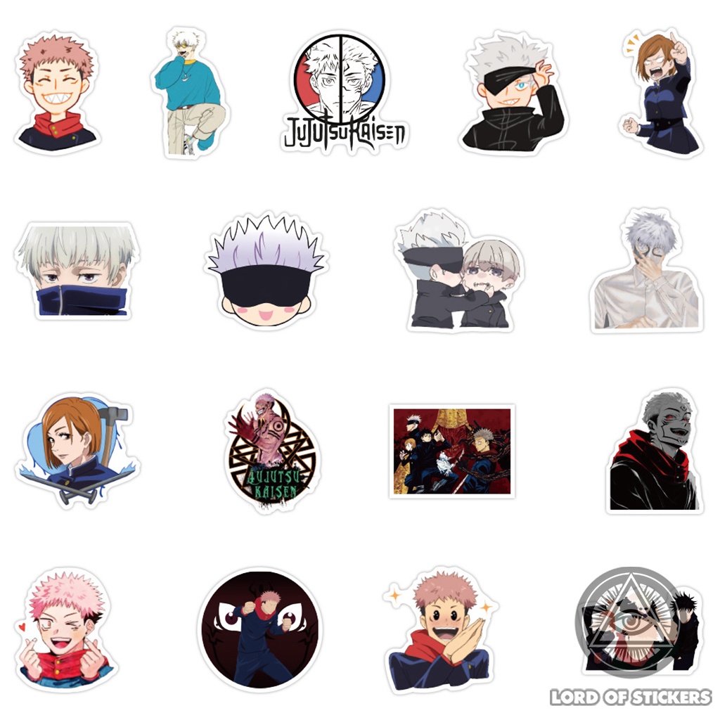 Set 100 Hình Dán Jujutsu Kaisen Anime Manga Sticker Chống Thấm Nước Trang Trí Mũ Bảo Hiểm, Điện Thoại, Đàn Guitar, Sổ