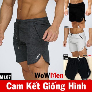 Quần Short Đùi Ngắn Vải Thun Tập Gym Thể Thao Nam Ống Ôm Bó