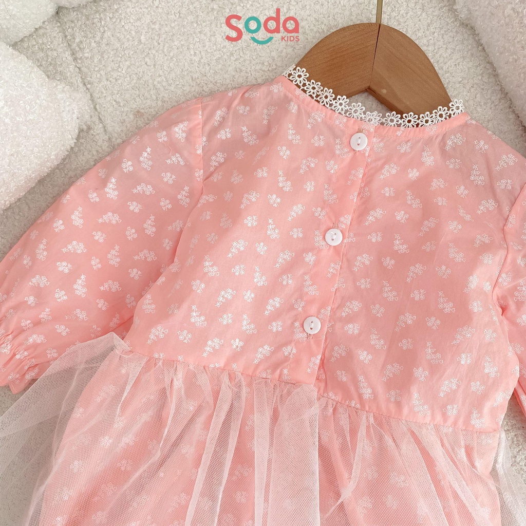 Body bé gái SELINE SODA KIDS chất liệu hoa nhí thô mềm, thiết kế voan tiểu thư, phong cách Hàn Quốc