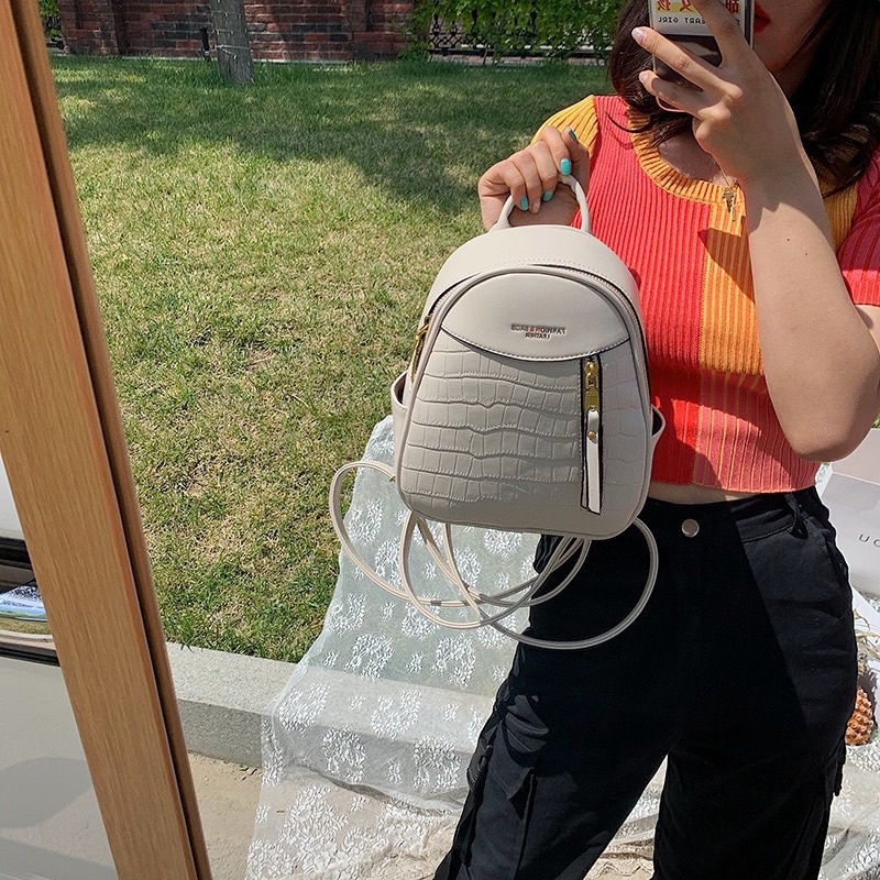 Balo Jasmin Noir Hoạ Tiết Vân Rắn, Balo Đi Học Đi Chơi Thời Trang Cho Nữ