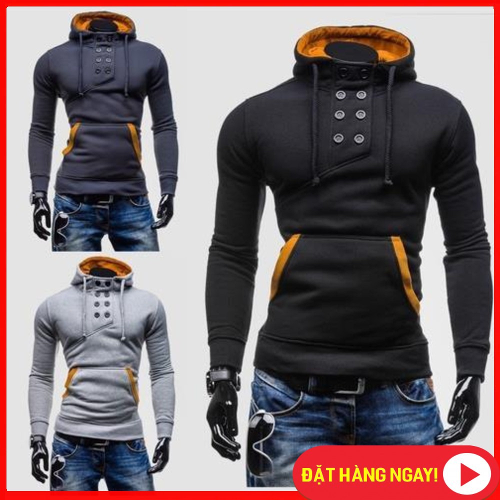 Áo Nỉ Cổ Khuy Hoodie Nam Cao Cấp Rẻ Đẹp