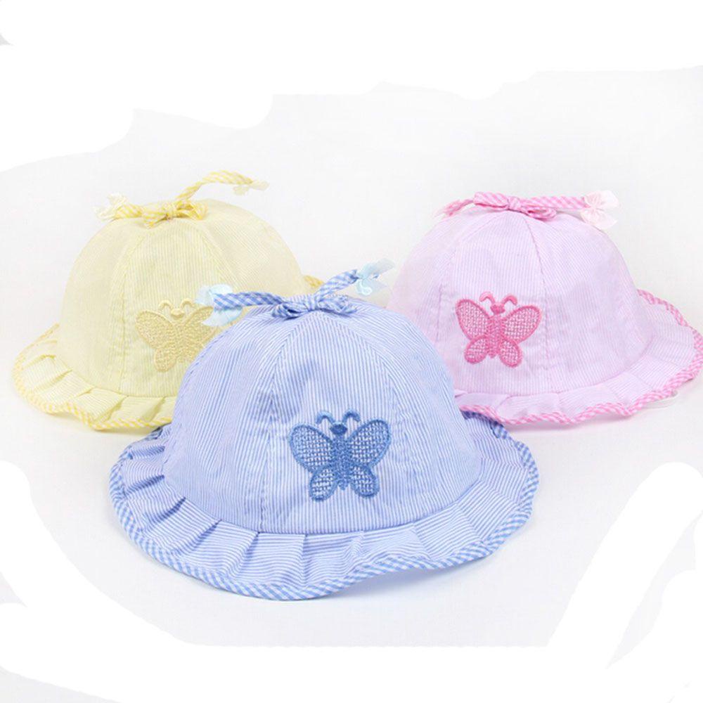 Mũ Cotton Họa Tiết Bươm Bướm Thời Trang Mùa Hè Cho Bé Gái