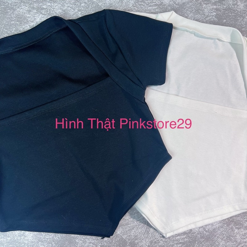 Áo Croptop Vạt Nhọn Cổ Vuông Tay Ngắn Kiểu Basic A5270