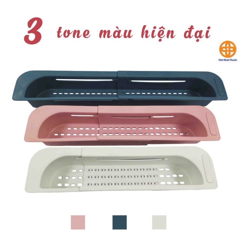 Kệ nhựa gác bồn rửa chén co giãn rút gọn đa năng nhựa Việt Nhật -  Giá để đồ rửa chén bát gấp gọn gác cạnh bồn