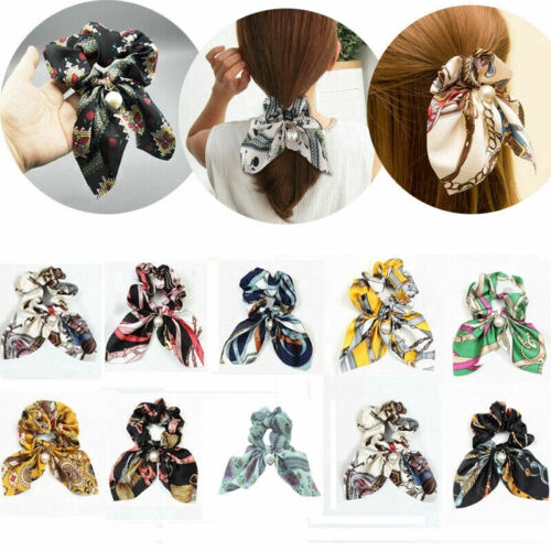 Dây buộc tóc đính nơ và ngọc trai dễ thương cho nữ