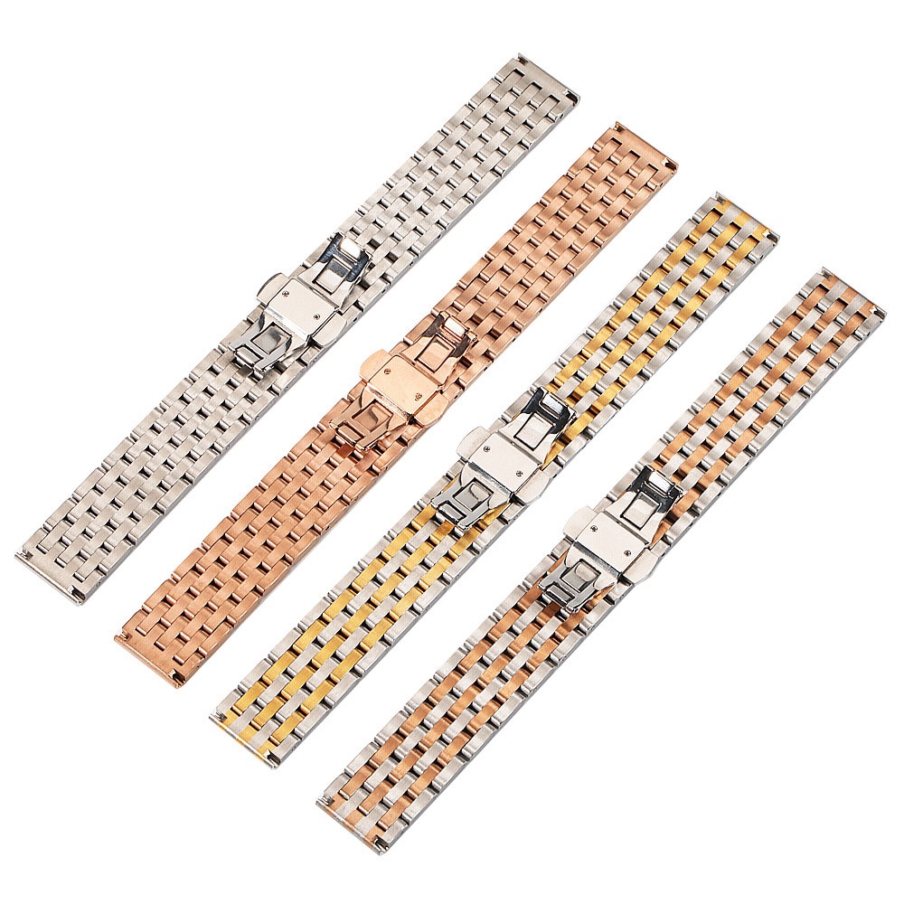 Dây Đồng Hồ Đeo Tay Bằng Thép Không Gỉ 20mm 22mm 7 Dây