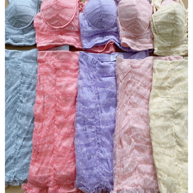 Set Áo Croptop + Chân Váy Voan Blashe - 3820  - 3821  - 3822