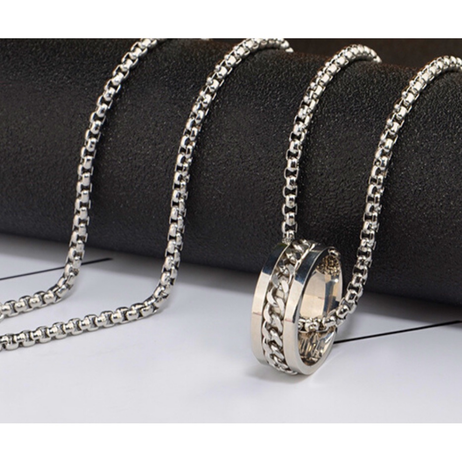 Vòng cổ nam nữ unisex dây chuyền SAZ màu bạc Titan đẹp phụ kiện thời trang - Vòng cổ TIN