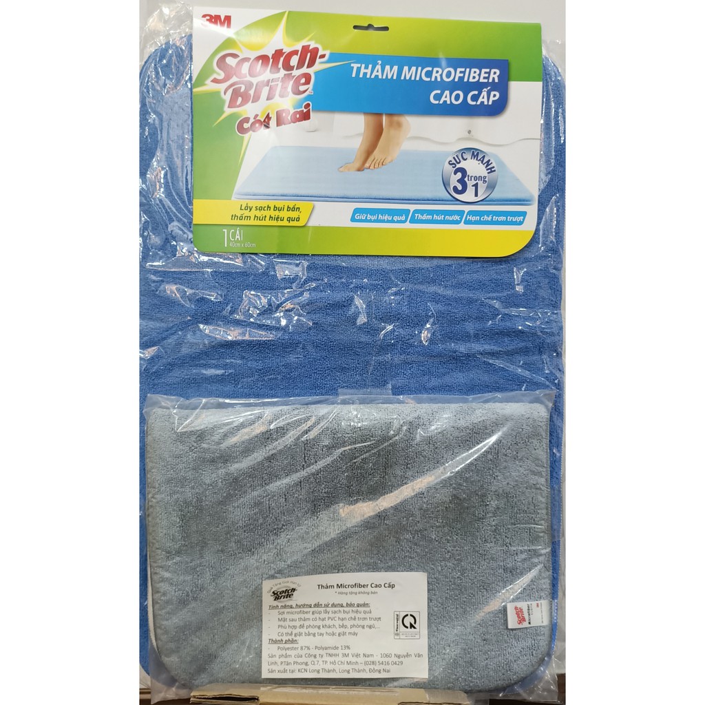 Mua 1 tặng 1 - Thảm trải sàn microfiber 3 in 1 cao cấp 40x60 cm