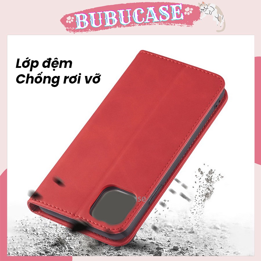 Bao da Iphone Cao Cấp Có Ngăn Đựng Thẻ Tiện Dụng Họa Tiết Sọc Đứng Sang Trọng