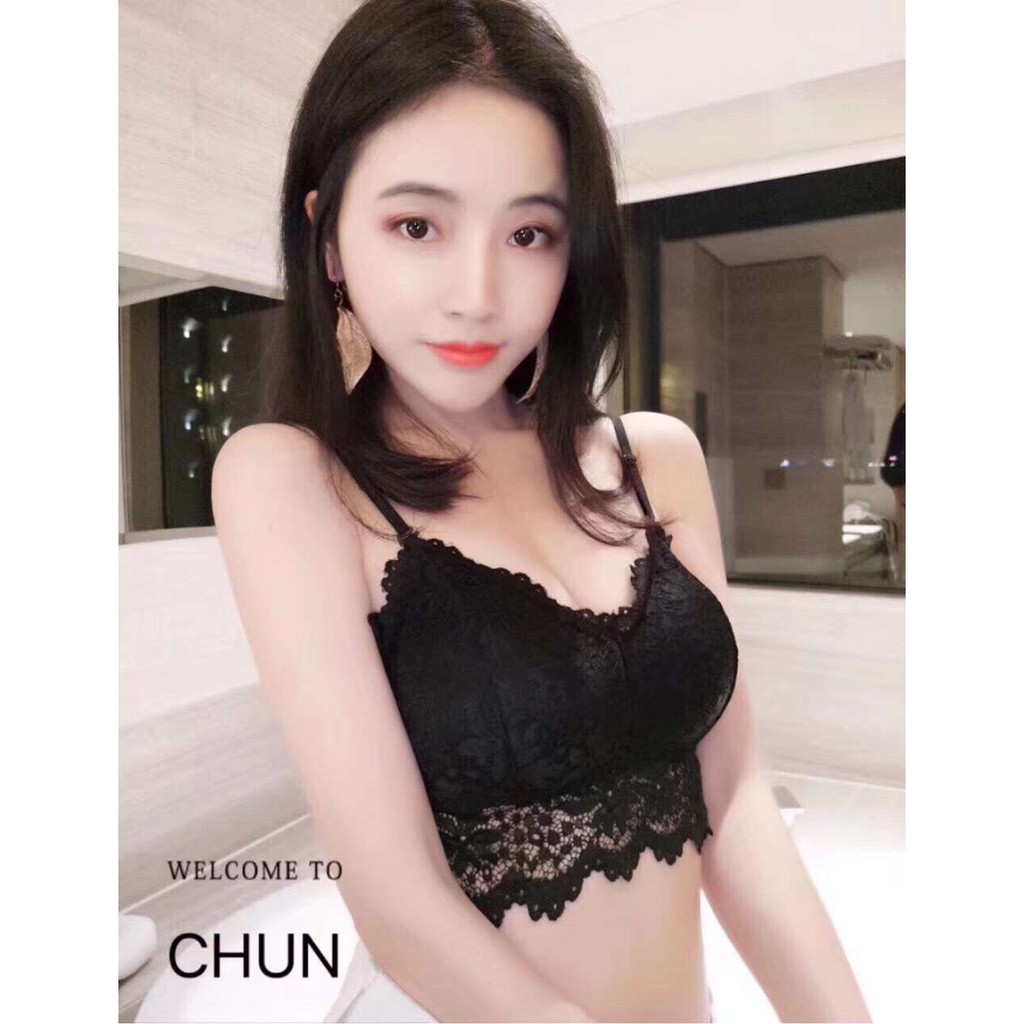 Áo bra ren hoa 2 dây chất ren mềm siêu đẹp 343
