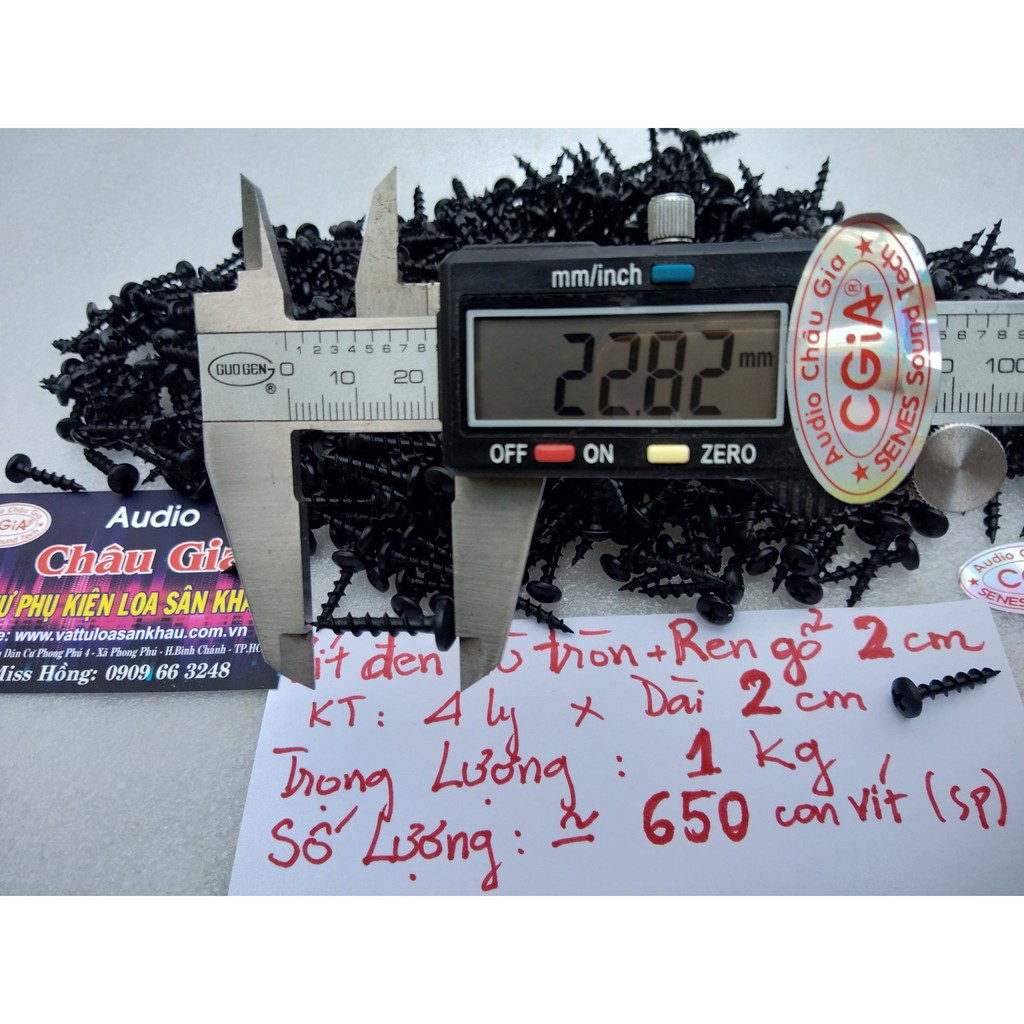 Vít dù đen 2cm 1kg Audio Châu Gia