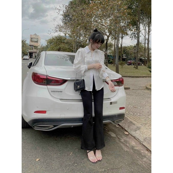 Aó Sơ Mi Kiểu Nút Bọc Nơ Sau Lưng TH104( VIDEO TỰ QUAY) | BigBuy360 - bigbuy360.vn