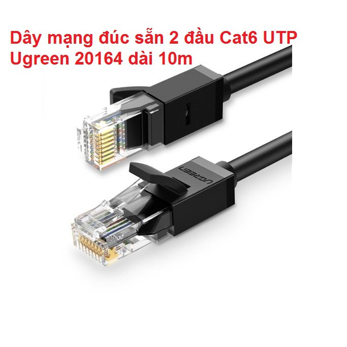 Cáp mạng đúc sẵn Cat6 UTP dài 10m Ugreen 20164