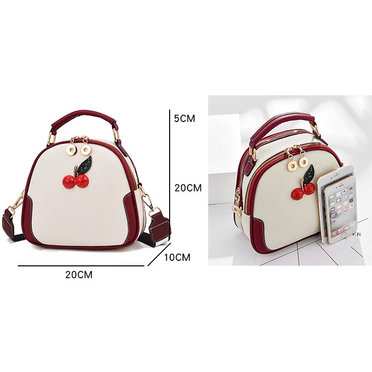 Túi Chuwanglin đeo chéo bằng da màu tương phản