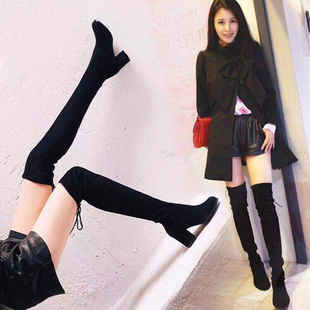 Bốt đùi gót vuông